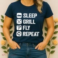 Sleep Grill Fly Repeat Women's T-Shirt thumb 2