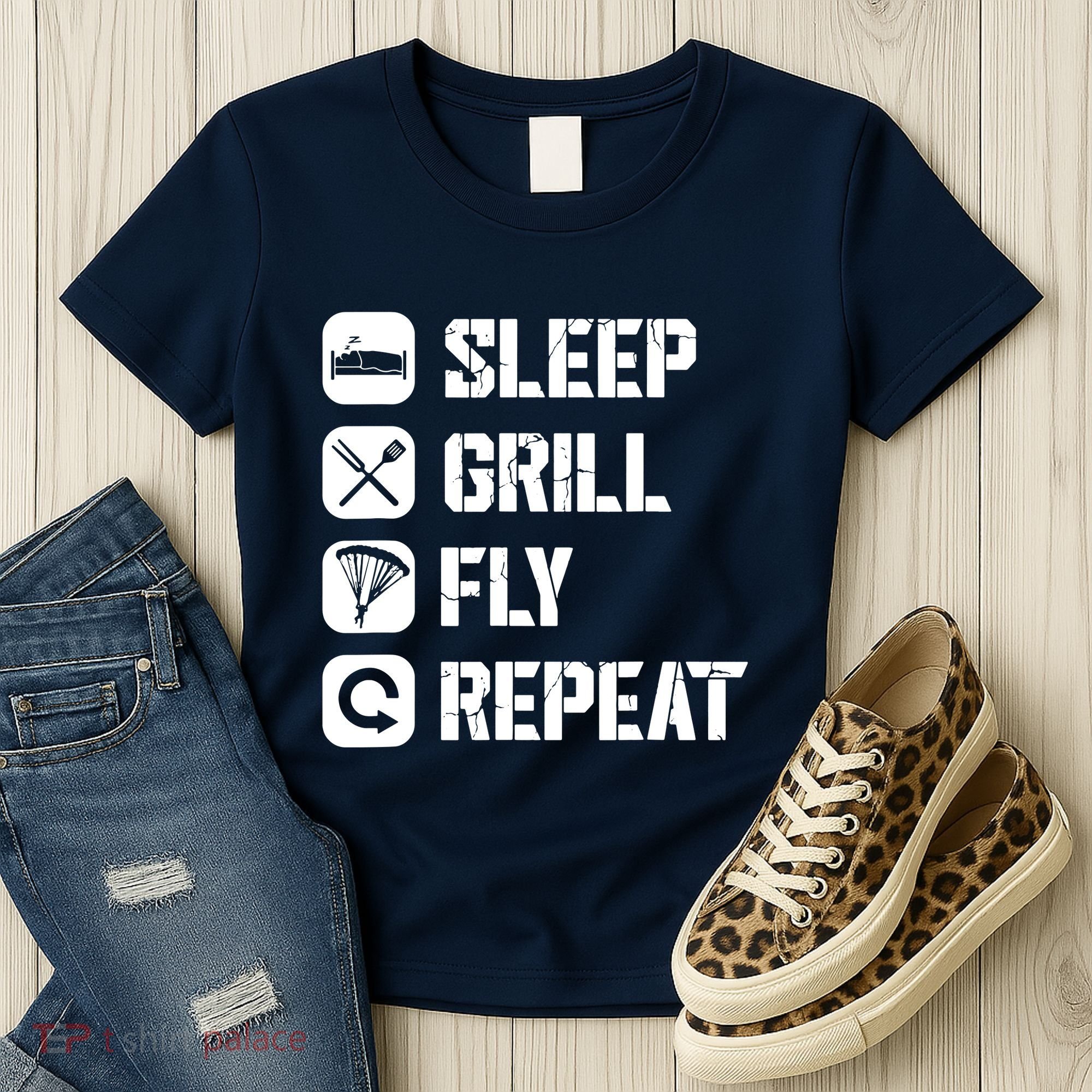 Sleep Grill Fly Repeat Women's T-Shirt