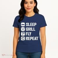 Sleep Grill Fly Repeat Women's T-Shirt thumb 4