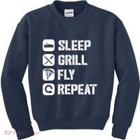 Sleep Grill Fly Repeat Kids Sweatshirt thumb 0