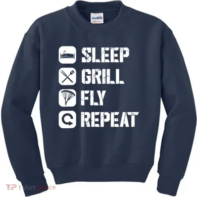 Sleep Grill Fly Repeat Kids Sweatshirt