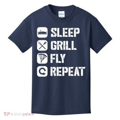 Sleep Grill Fly Repeat Kids T-Shirt