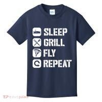 Sleep Grill Fly Repeat Kids T-Shirt thumb 0