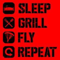 Sleep Grill Fly Repeat Santa Hat thumb 1