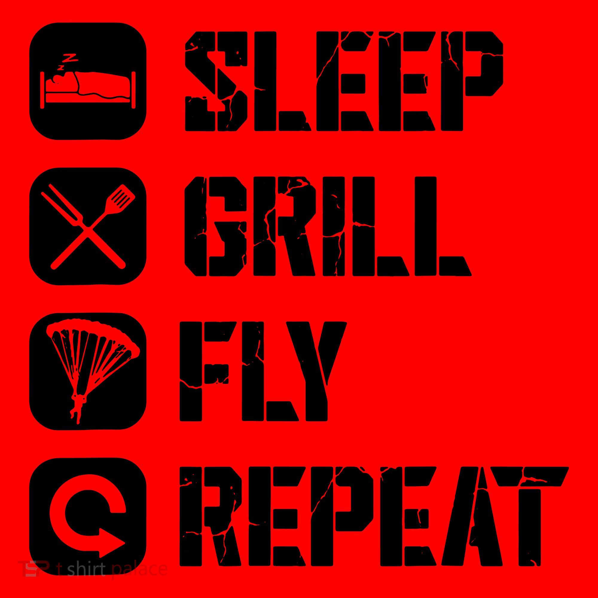 Sleep Grill Fly Repeat Santa Hat