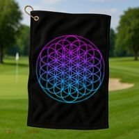 Sacred Geometry Flower Of Life Golf Towel thumb 1