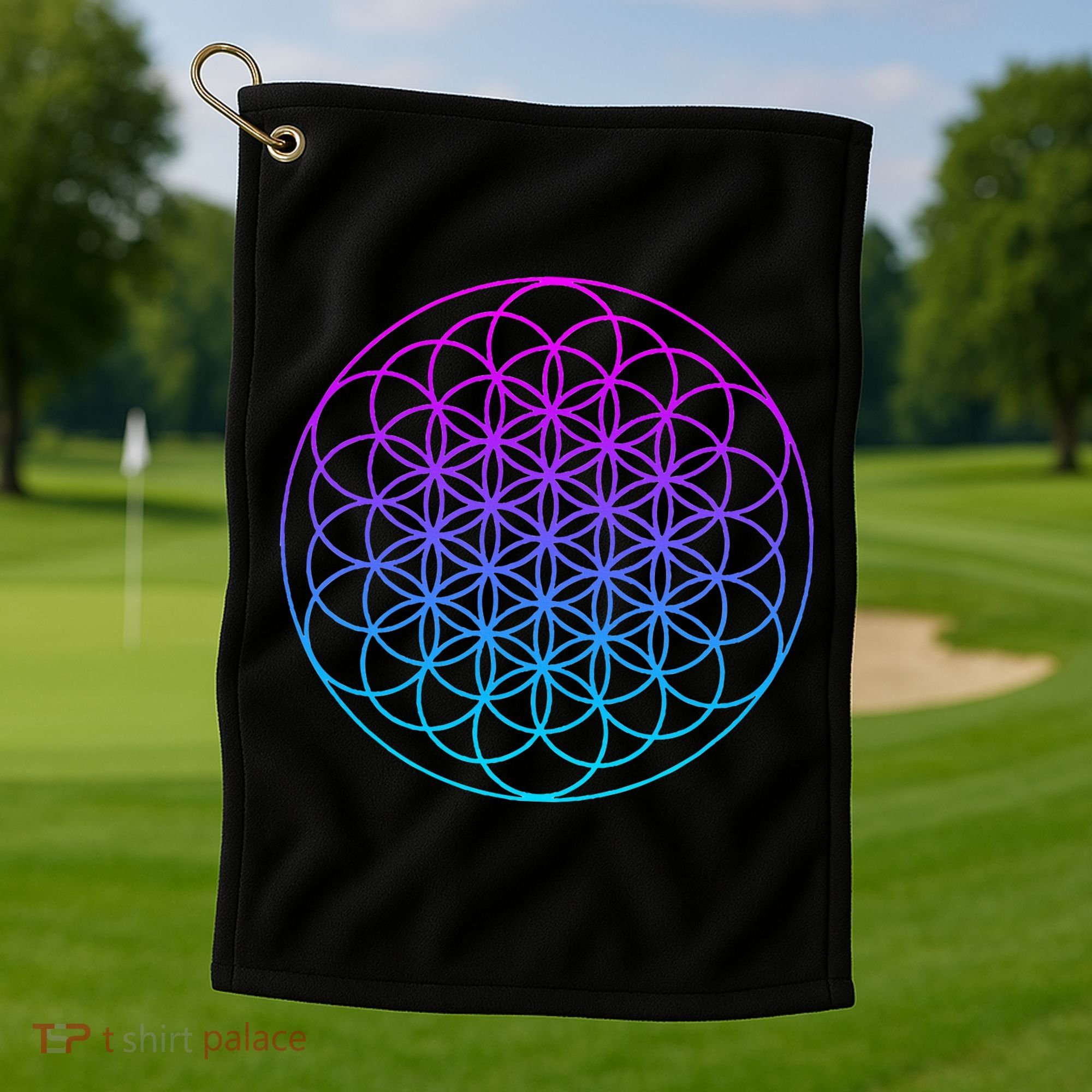 Sacred Geometry Flower Of Life Golf Towel