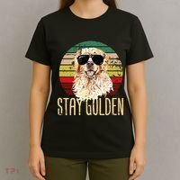 Stay Golden Funny Retro Golden Retriever Dog Breed Lover T-Shirt thumb 4