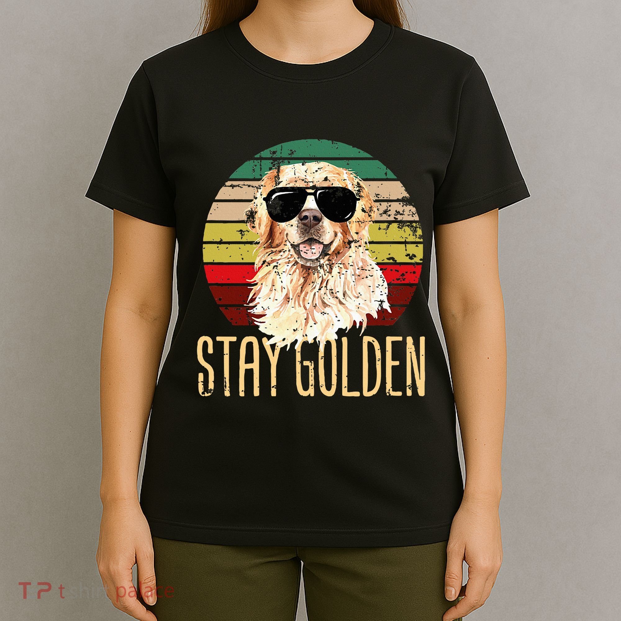 Stay Golden Funny Retro Golden Retriever Dog Breed Lover T-Shirt