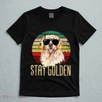 Stay Golden Funny Retro Golden Retriever Dog Breed Lover T-Shirt thumb 5