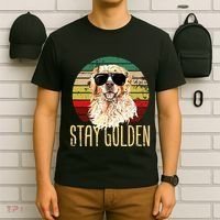 Stay Golden Funny Retro Golden Retriever Dog Breed Lover T-Shirt thumb 6