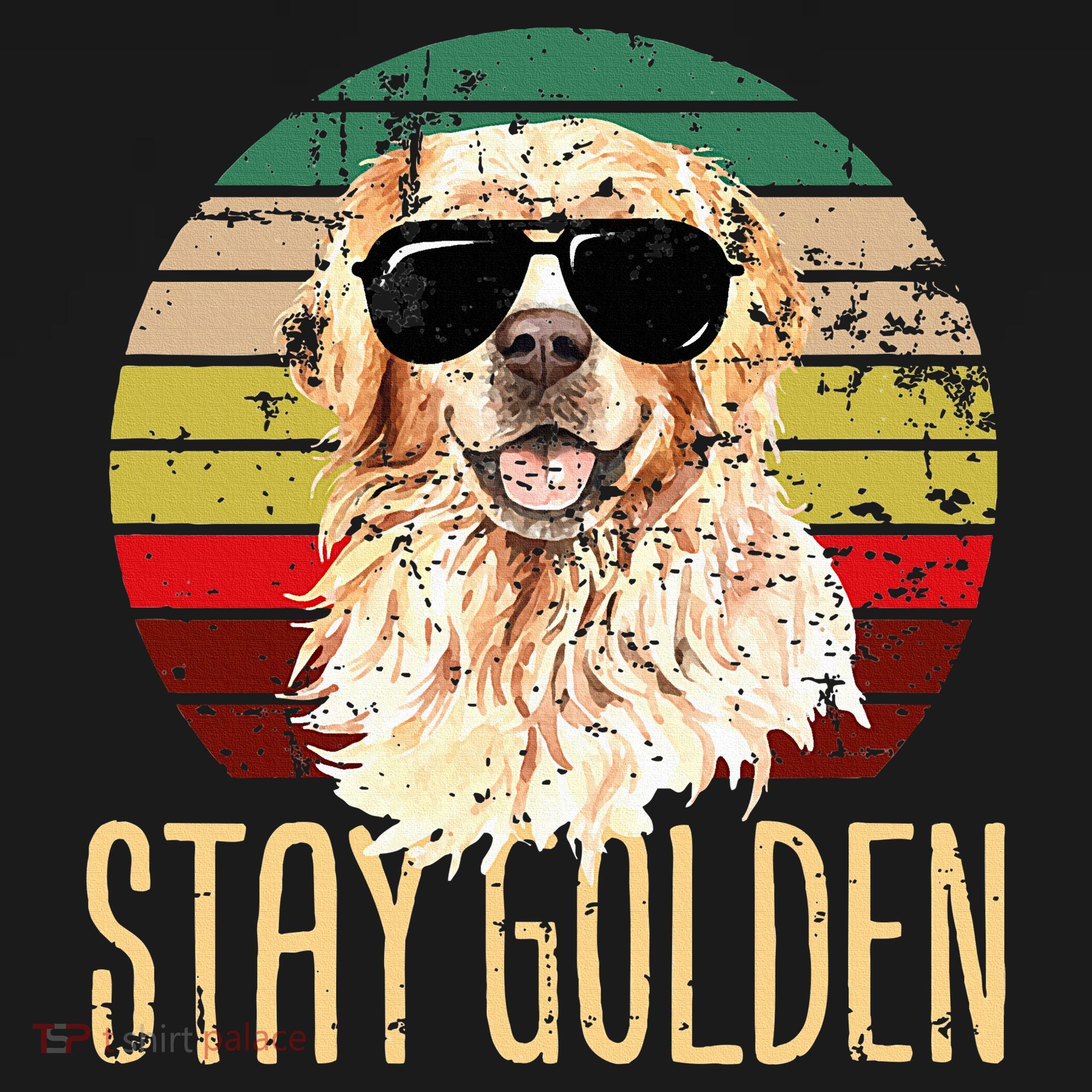 Stay Golden Funny Retro Golden Retriever Dog Breed Lover T-Shirt