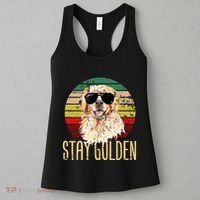 Stay Golden Funny Retro Golden Retriever Dog Breed Lover Women's Tank Top thumb 3