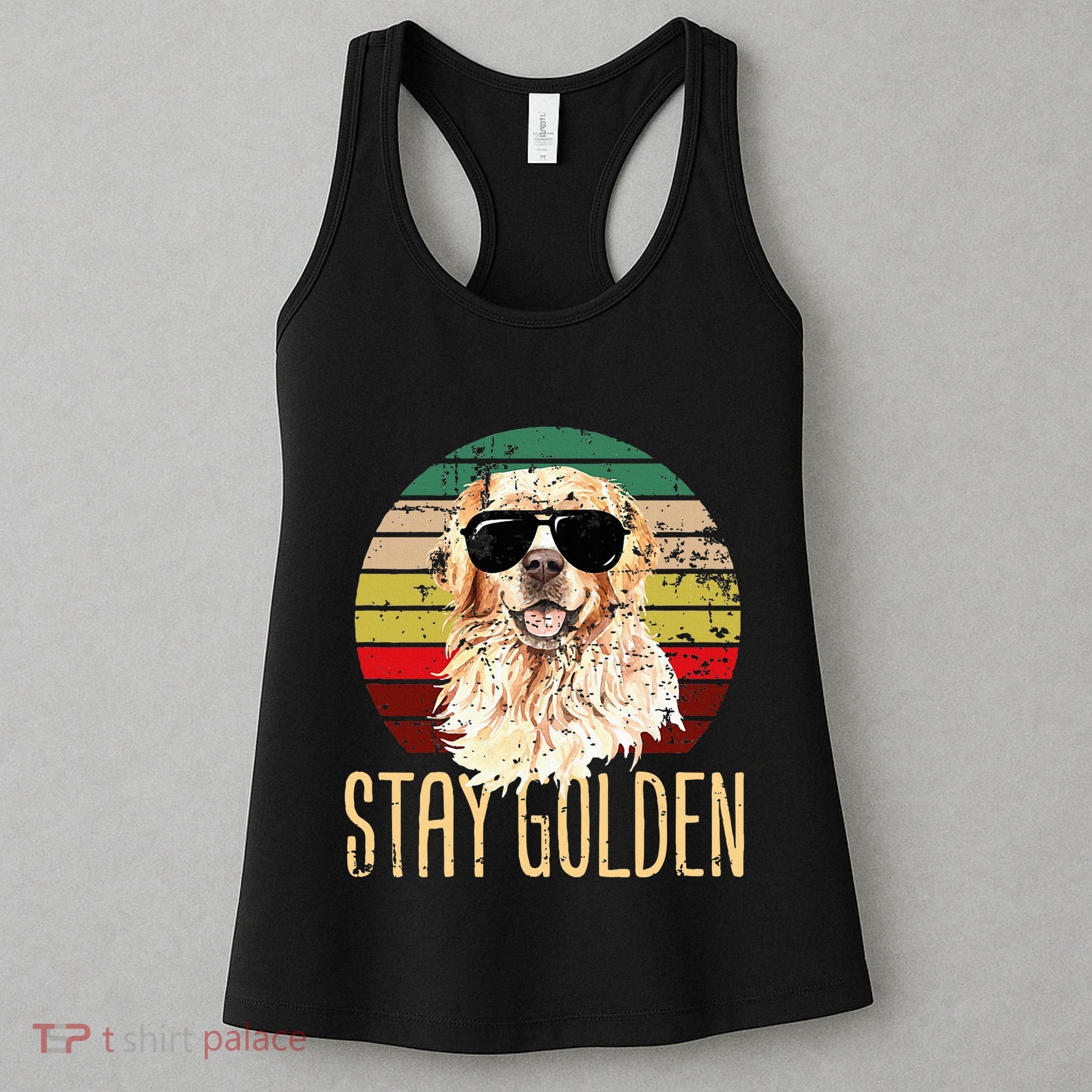 Stay Golden Funny Retro Golden Retriever Dog Breed Lover Women's Tank Top