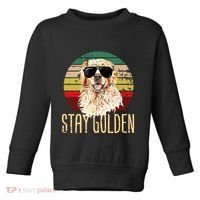 Stay Golden Funny Retro Golden Retriever Dog Breed Lover Toddler Sweatshirt thumb 0