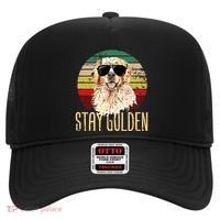 Stay Golden Funny Retro Golden Retriever Dog Breed Lover Hat thumb 0
