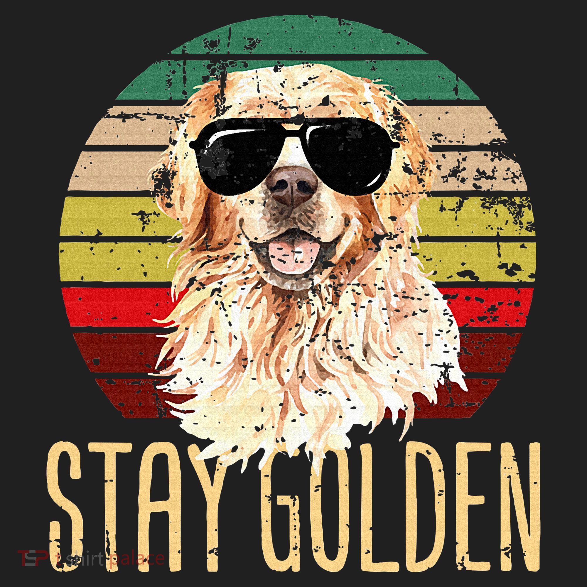 Stay Golden Funny Retro Golden Retriever Dog Breed Lover Hat
