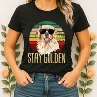 Stay Golden Funny Retro Golden Retriever Dog Breed Lover Women's T-Shirt thumb 2