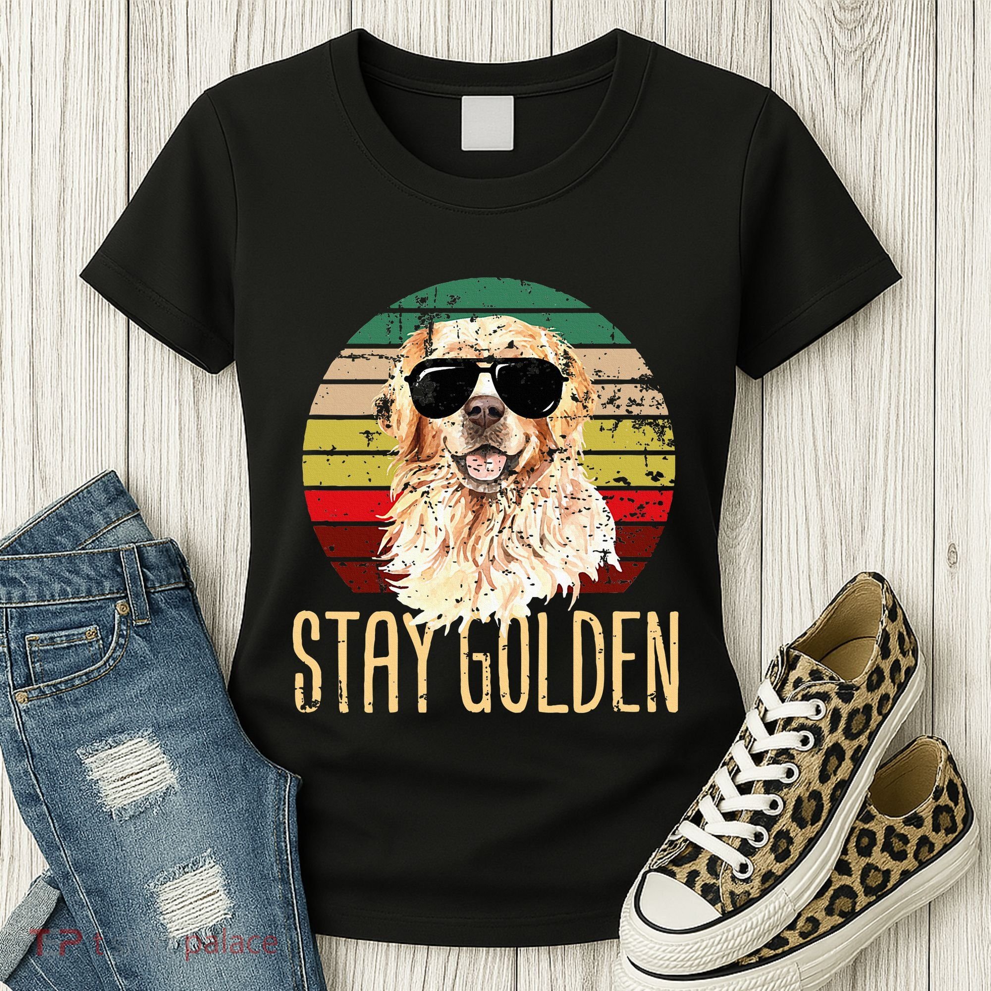 Stay Golden Funny Retro Golden Retriever Dog Breed Lover Women's T-Shirt