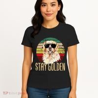 Stay Golden Funny Retro Golden Retriever Dog Breed Lover Women's T-Shirt thumb 4
