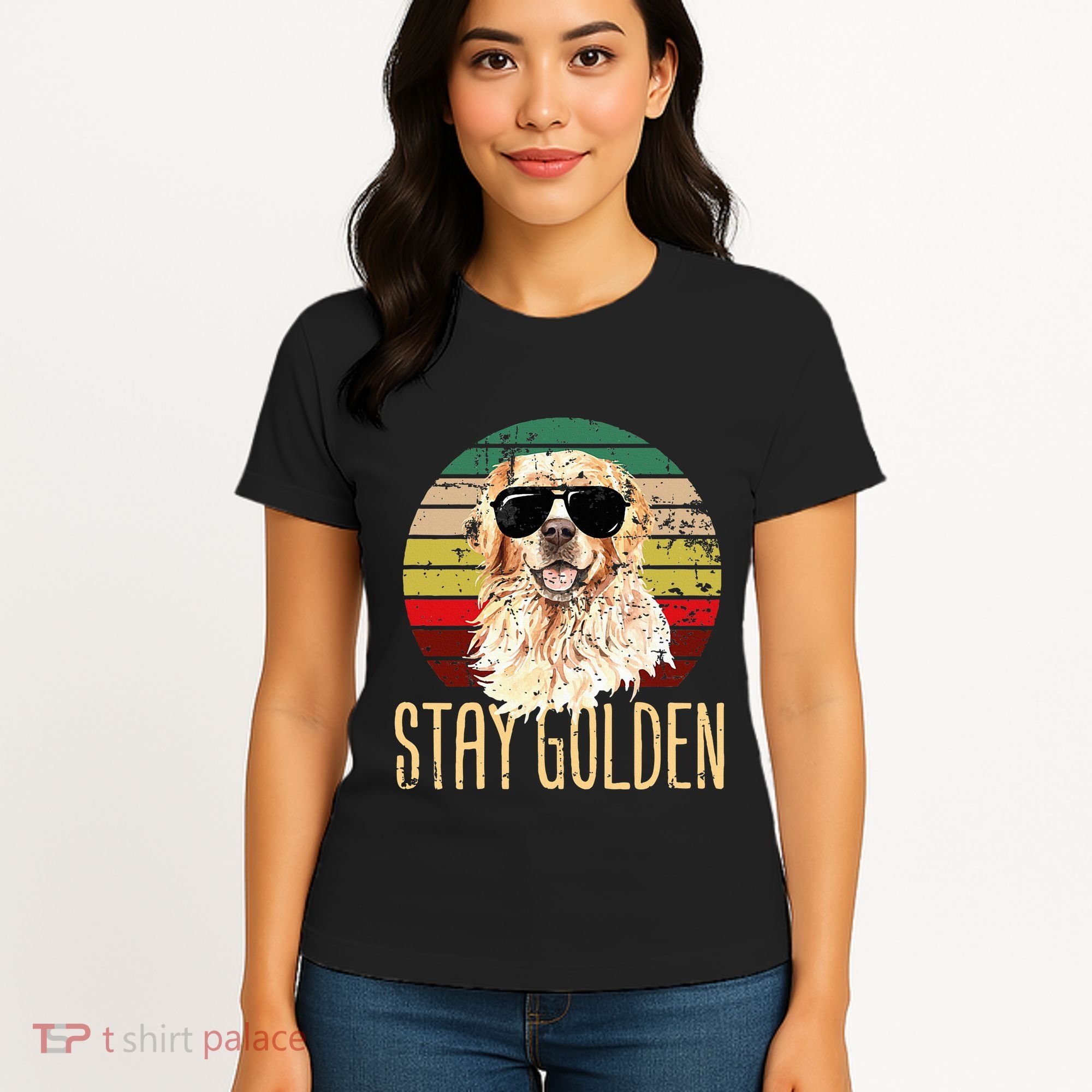 Stay Golden Funny Retro Golden Retriever Dog Breed Lover Women's T-Shirt