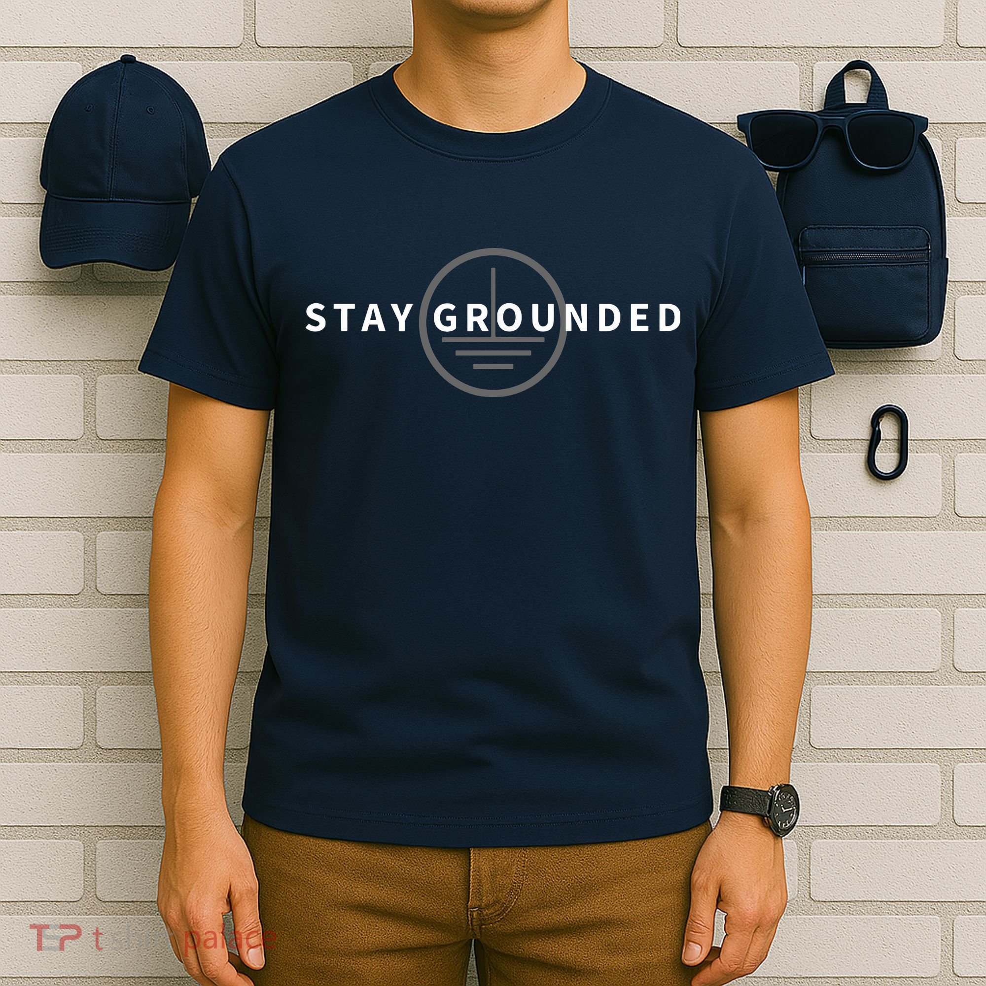 Stay Grounded Funny Electrician Gift T-Shirt