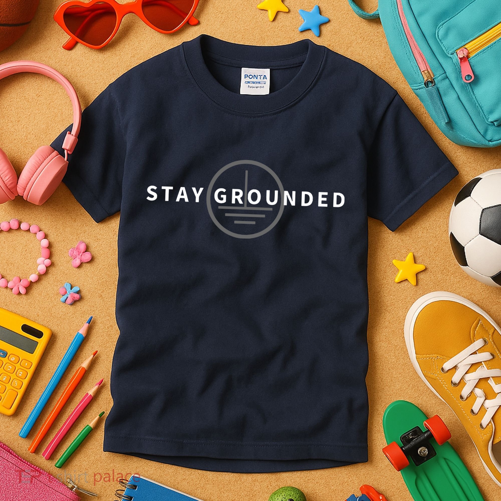 Stay Grounded Funny Electrician Gift Kids T-Shirt