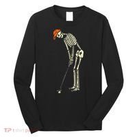 Skeleton Golf Funny Halloween Golfing Sports Golfer Long Sleeve Shirt thumb 0