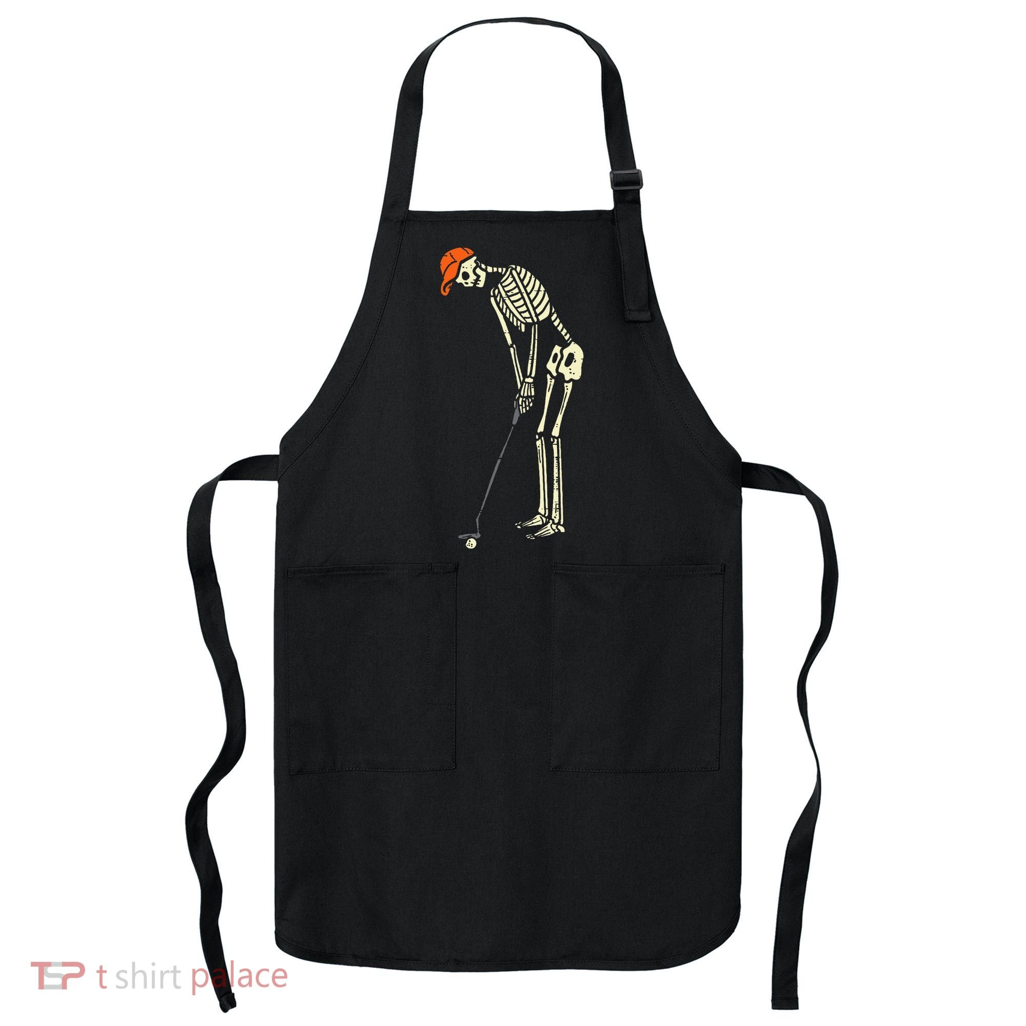 Skeleton Golf Funny Halloween Golfing Sports Golfer Apron