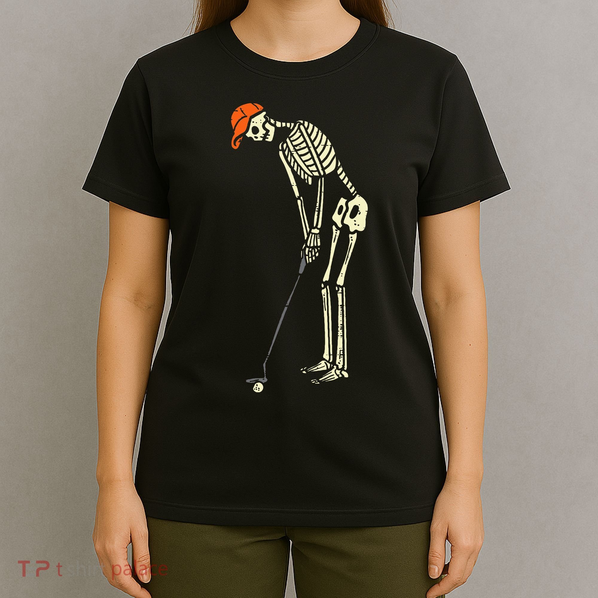 Skeleton Golf Funny Halloween Golfing Sports Golfer T-Shirt