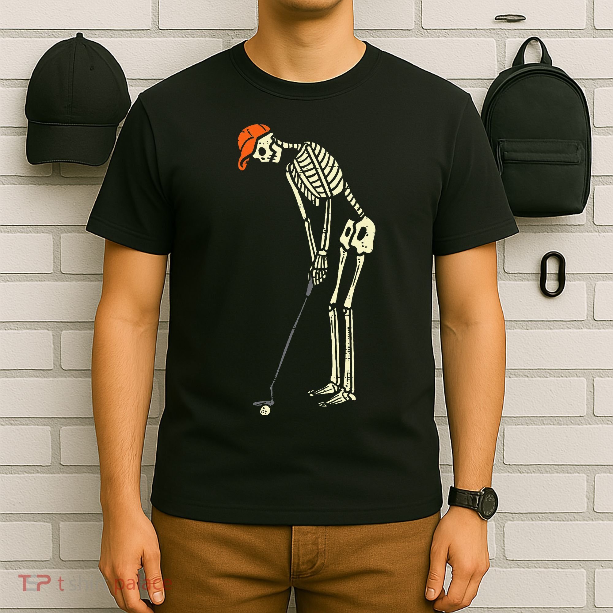 Skeleton Golf Funny Halloween Golfing Sports Golfer T-Shirt