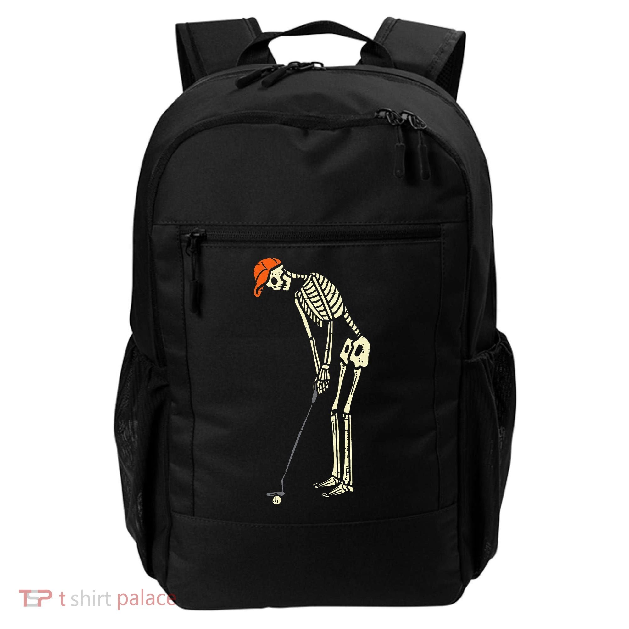 Skeleton Golf Funny Halloween Golfing Sports Golfer Backpack