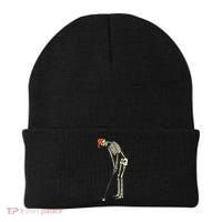 Skeleton Golf Funny Halloween Golfing Sports Golfer Beanie thumb 0
