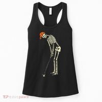 Skeleton Golf Funny Halloween Golfing Sports Golfer Women's Tank Top thumb 0