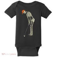 Skeleton Golf Funny Halloween Golfing Sports Golfer Baby Bodysuit thumb 0