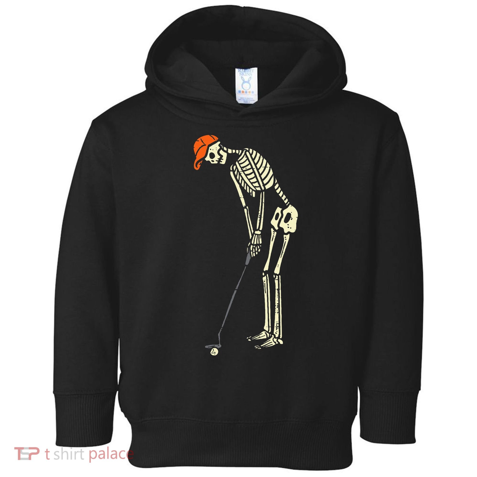 Skeleton Golf Funny Halloween Golfing Sports Golfer Toddler Hoodie