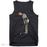 Skeleton Golf Funny Halloween Golfing Sports Golfer Tank Top thumb 0