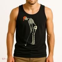 Skeleton Golf Funny Halloween Golfing Sports Golfer Tank Top thumb 3