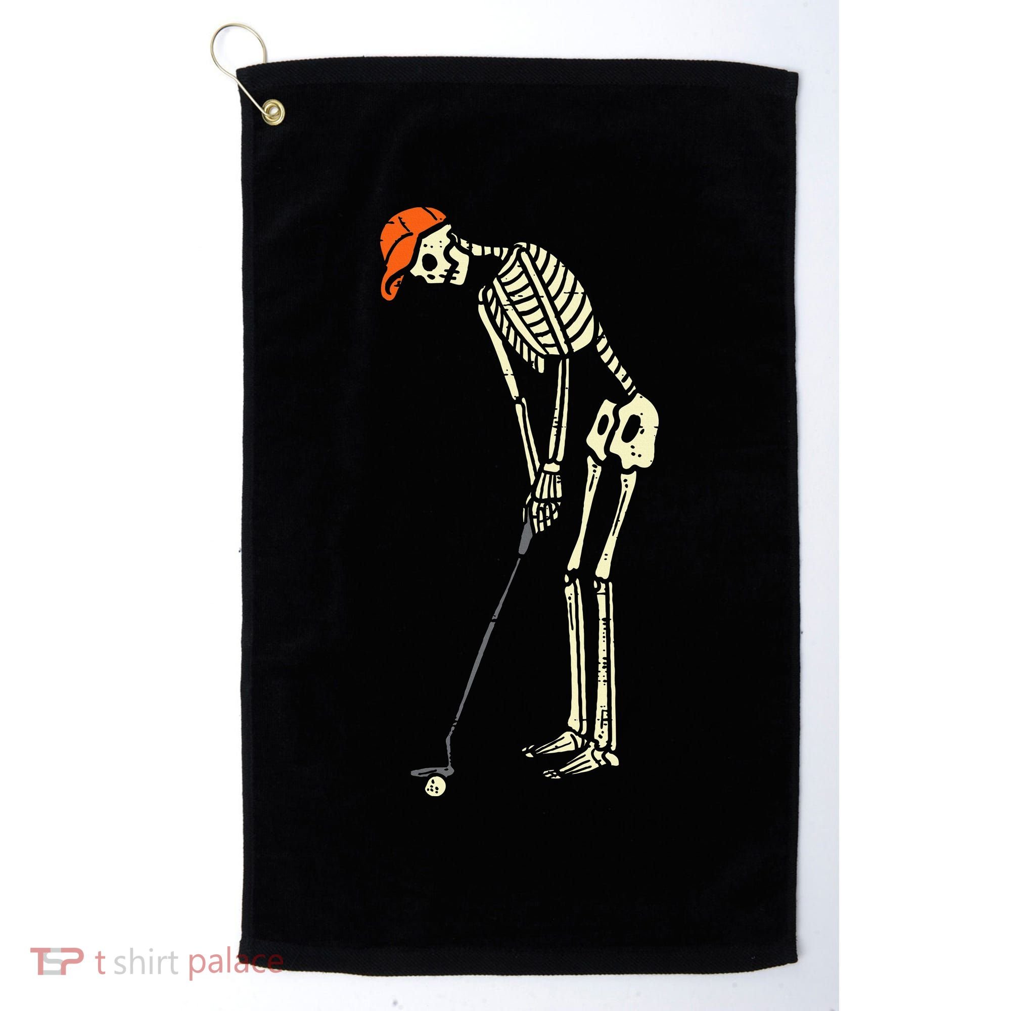Skeleton Golf Funny Halloween Golfing Sports Golfer Golf Towel