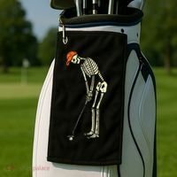 Skeleton Golf Funny Halloween Golfing Sports Golfer Golf Towel thumb 2