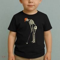 Skeleton Golf Funny Halloween Golfing Sports Golfer Toddler T-Shirt thumb 2