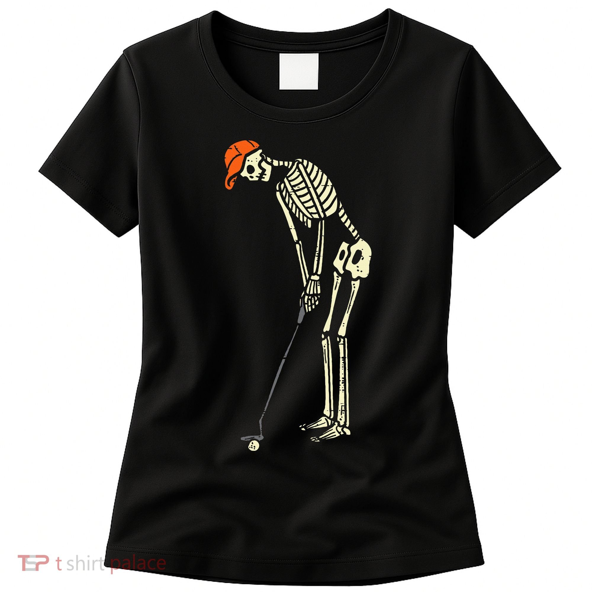 Skeleton Golf Funny Halloween Golfing Sports Golfer Women's T-Shirt