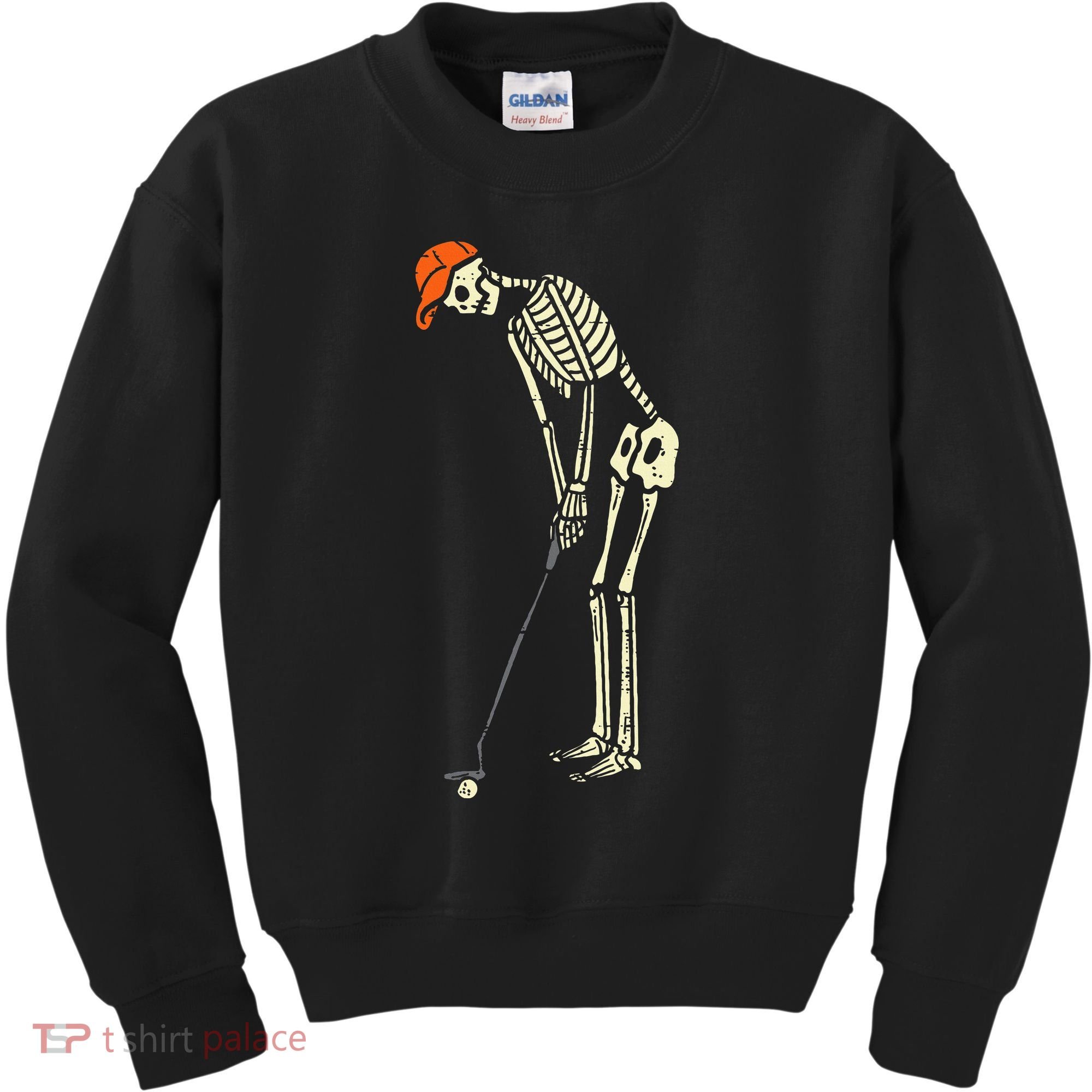Skeleton Golf Funny Halloween Golfing Sports Golfer Kids Sweatshirt