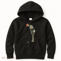 Skeleton Golf Funny Halloween Golfing Sports Golfer Kids Hoodie thumb 0