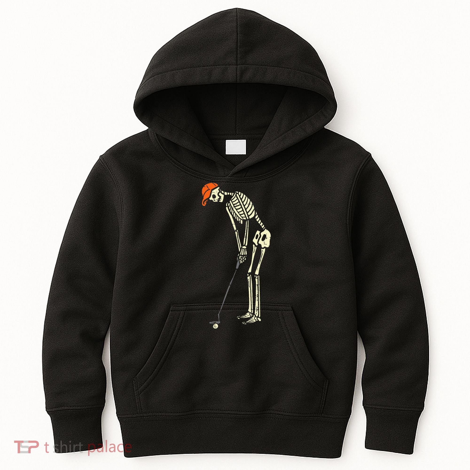 Skeleton Golf Funny Halloween Golfing Sports Golfer Kids Hoodie