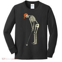 Skeleton Golf Funny Halloween Golfing Sports Golfer Kids Long Sleeve Shirt thumb 0