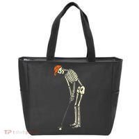 Skeleton Golf Funny Halloween Golfing Sports Golfer Tote Bag thumb 0
