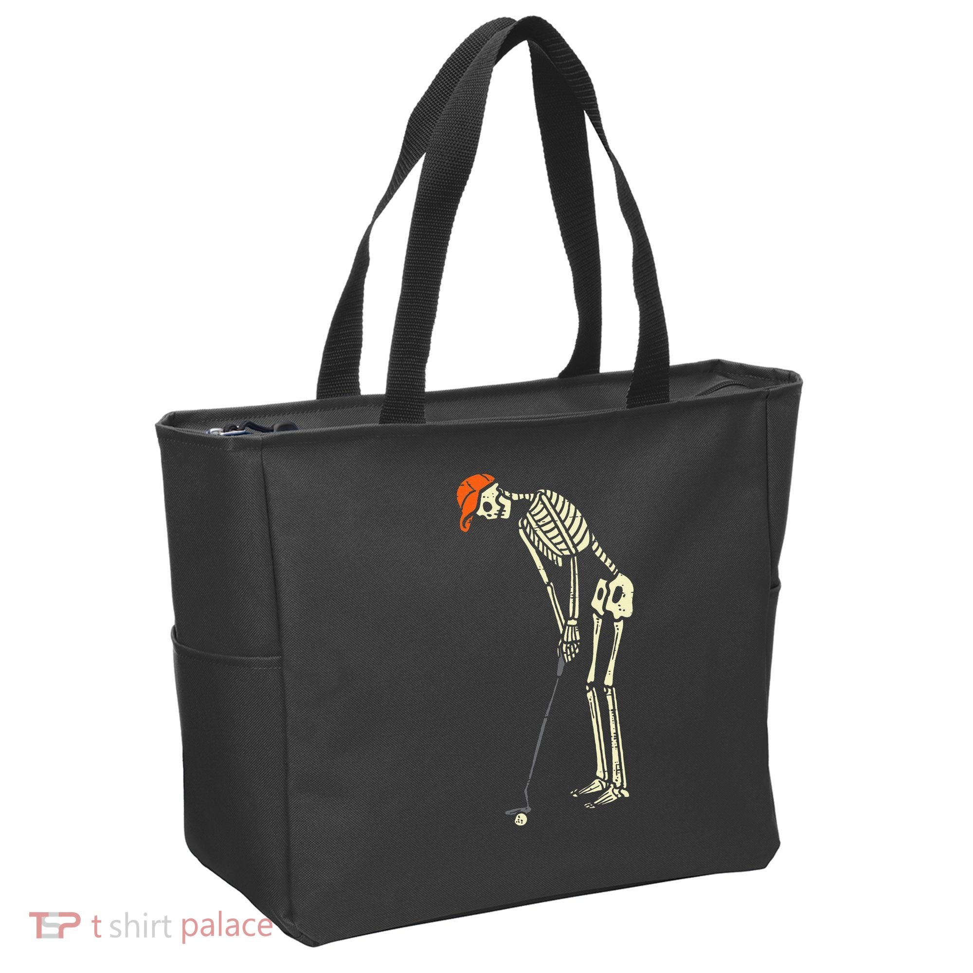 Skeleton Golf Funny Halloween Golfing Sports Golfer Tote Bag