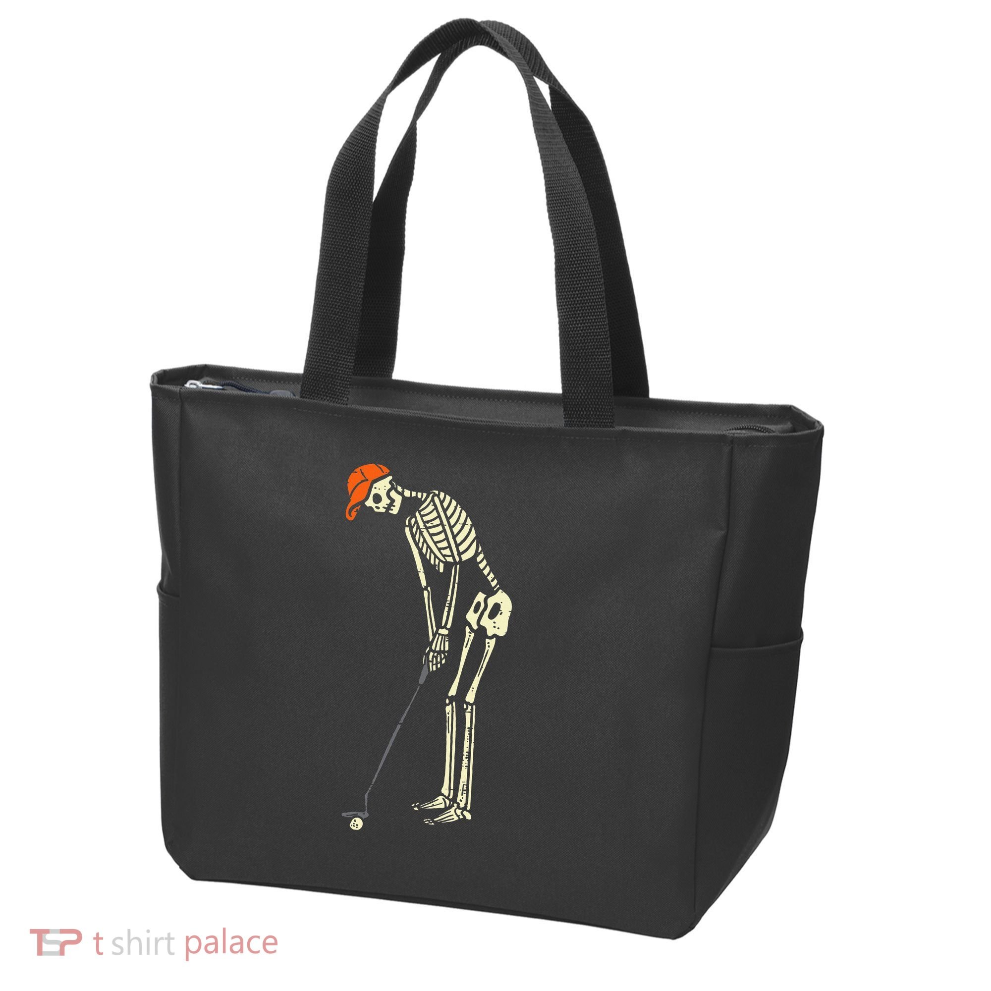Skeleton Golf Funny Halloween Golfing Sports Golfer Tote Bag