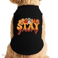 Stay Groovy Flower Power Retro Hippie Vibes Doggie Tank thumb 0